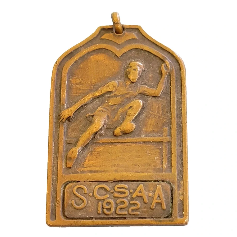 1922 SCSAA Track & Field‎ High Jump Bronze Medal Pendant, Sports Award gn01-33